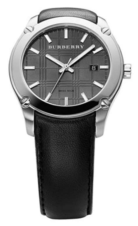 cinturini burberry orologio bu1860|Burberry Men's BU1860 Herringbone Leather Strap Grey Dial Watch.